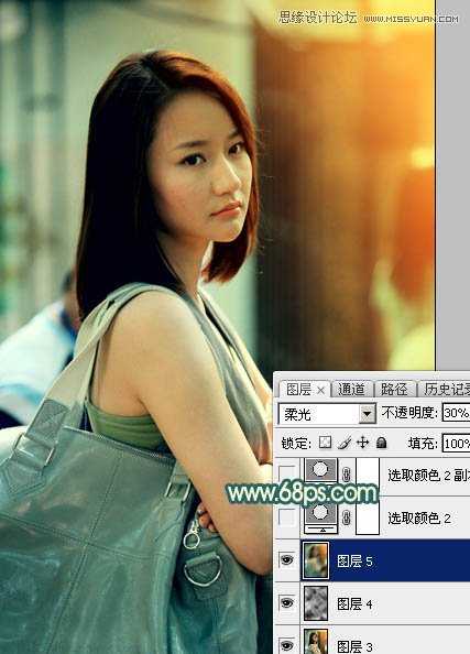 使用Photoshop给美女人像添加怀旧漏光效果