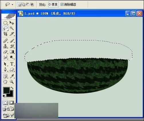 用PS鼠绘超逼真的半边红西瓜