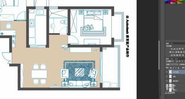PS怎么给室内平面图上色? ps彩色平面图的制作方法