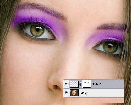 ps眼影怎么画?一种用PS给美女照片加上紫色眼影效果的简单方法介绍