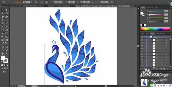 ai怎么手绘漂亮的蓝孔雀图标? ai孔雀的画法