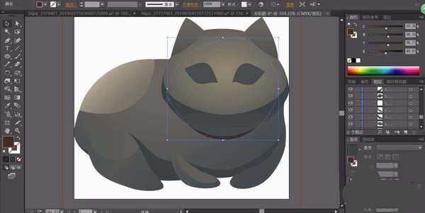 ai怎么绘制胖胖的黑猫? ai画大肥猫的教程
