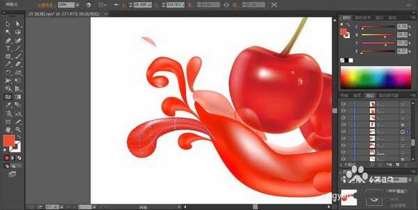 ai怎么绘制樱桃汁宣传图? ai樱桃汁设计方法