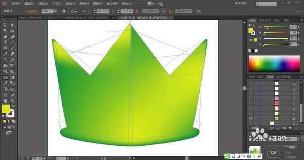 ai怎么绘制牛油果效果的金冠? ai金冠的画法