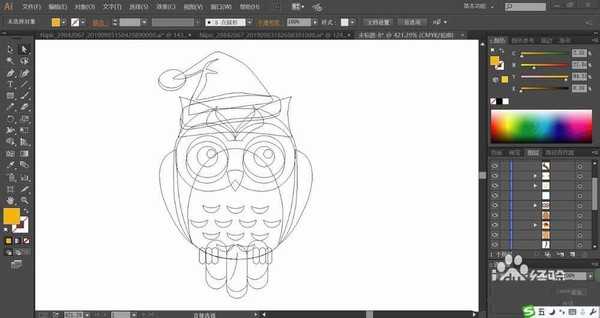 ai怎么设计戴圣诞帽的猫头鹰? ai猫头鹰的画法