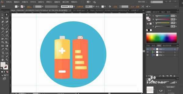 ai怎么设计扁平化的电池图标? ai电池矢量图画法