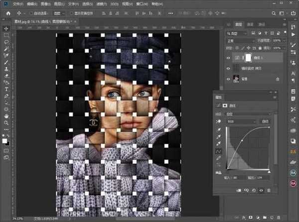 利用编织素材ps制作编织人像详解教程